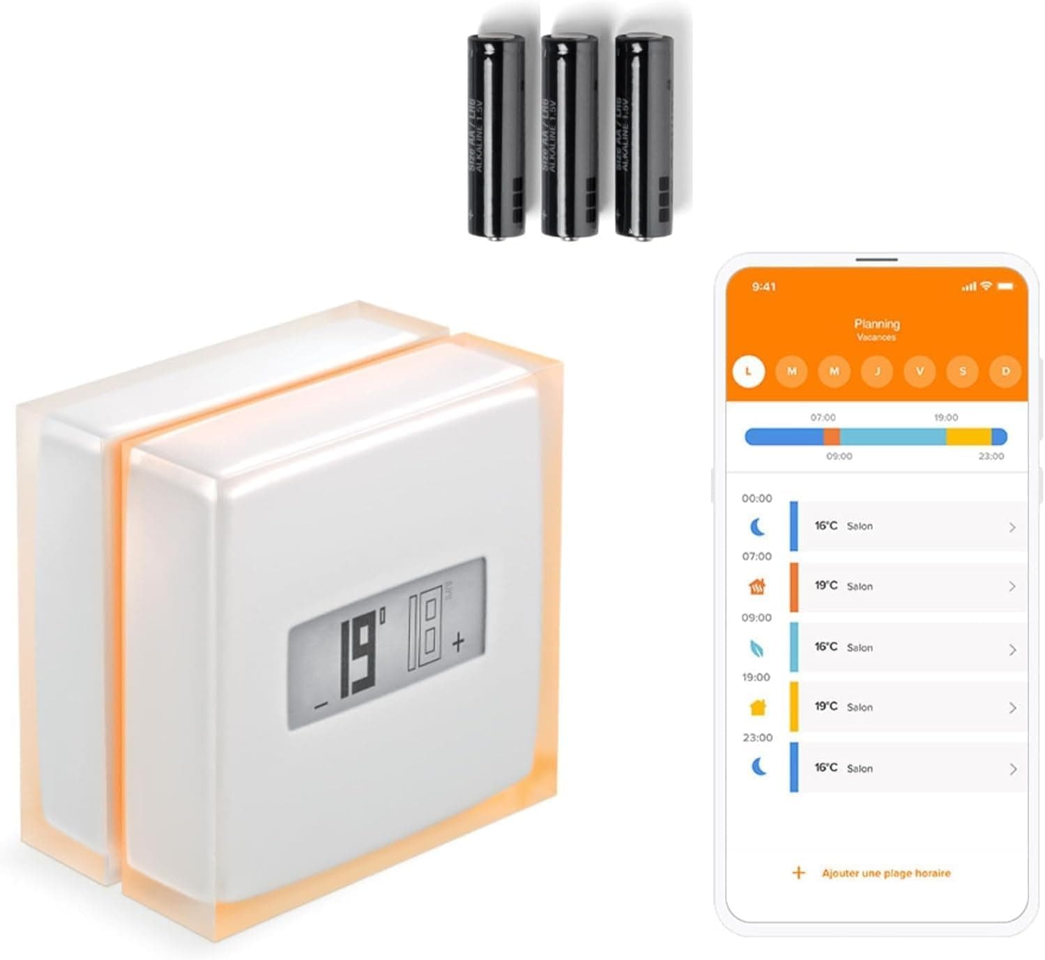 Netatmo Termostato WiFi inteligente, para caldeira individual, cor branca