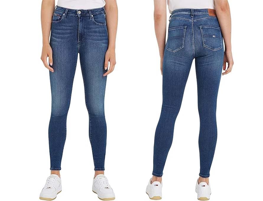 Tommy Hilfiger Sylvia HR Super Skny Nnmbs Calças de ganga para mulher