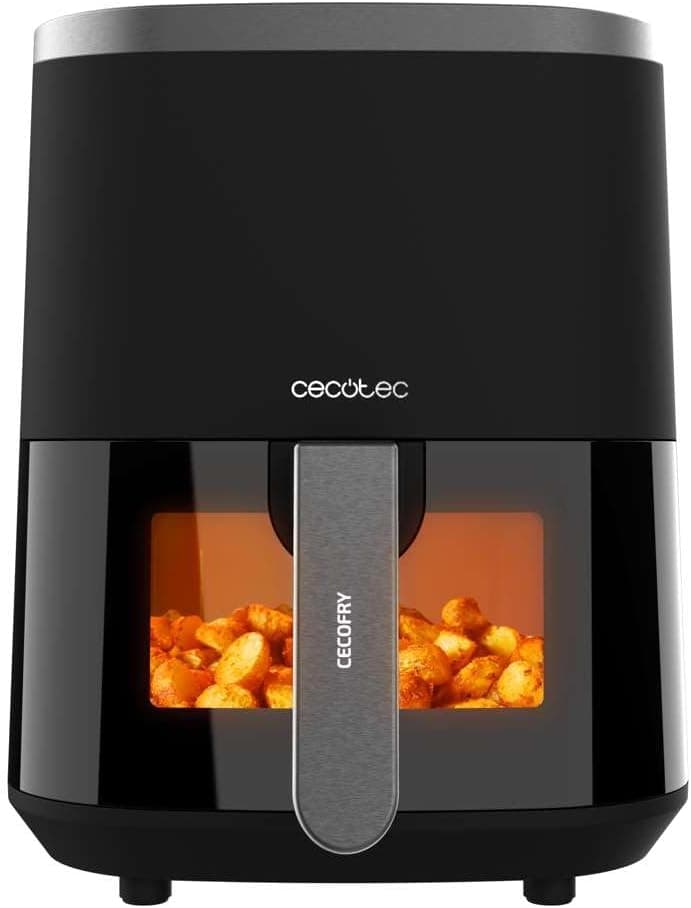 Cecotec Frigideira de ar sem óleo de 4 l com janela Cecofry Fantastik Window 4000. Air Fryer. 1400 W, 9 menus, controlo tátil, tecnologia perfeita, 80-200 ºC, tempo ajustável
