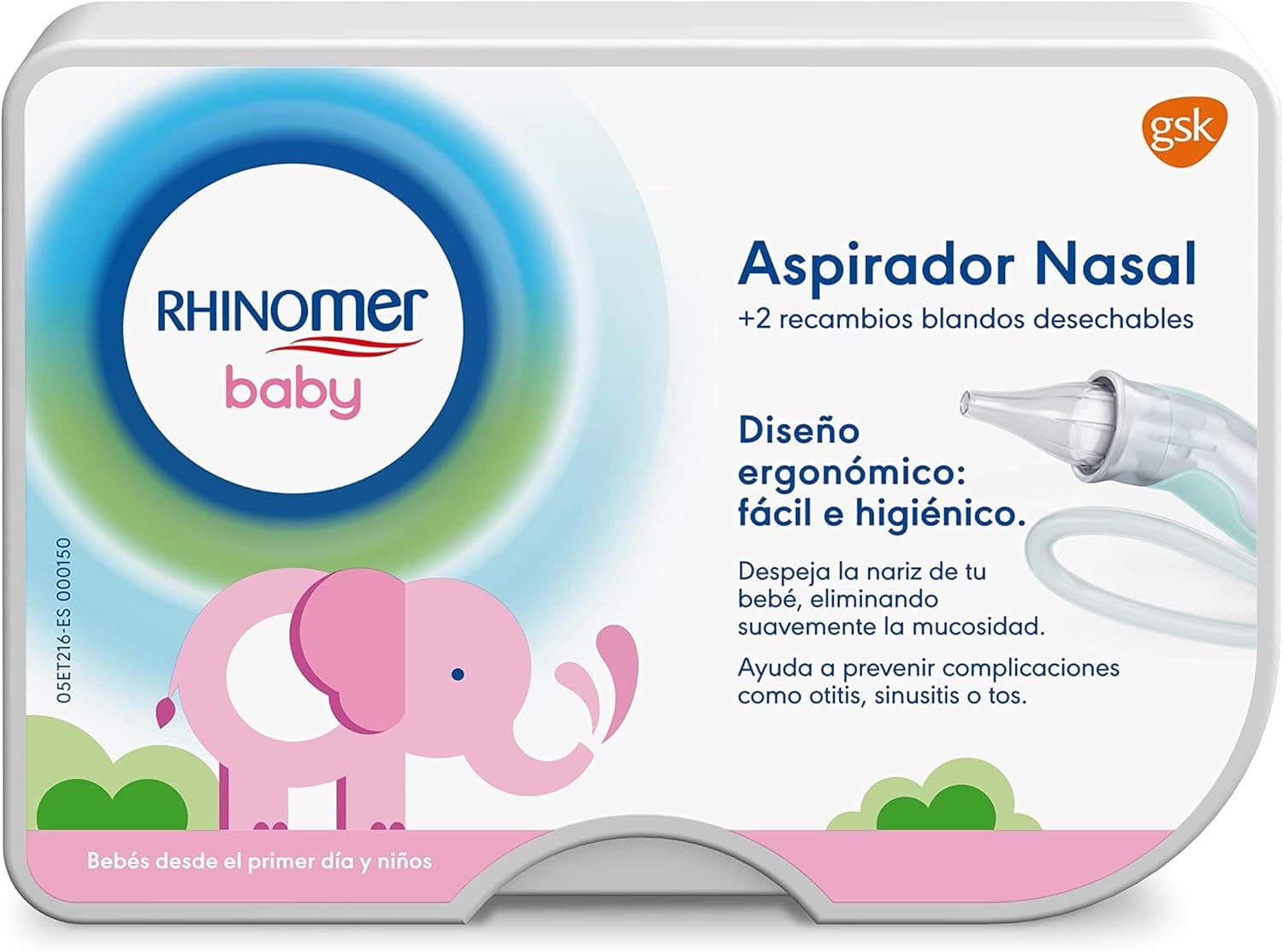 Rhinomer Baby, Aspirador nasal para bebé 2 peças de reposição macias descartáveis com filtro absorvente, para sugar muco nasal