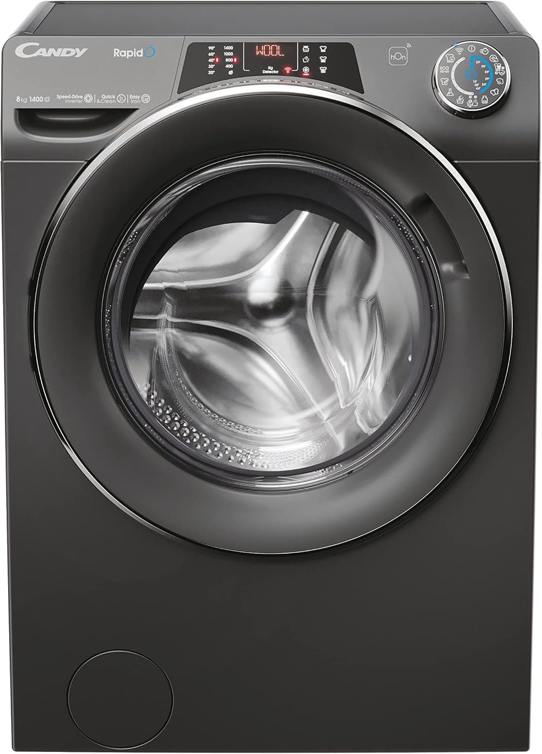 Candy RapidO RO1484DWMCRT/1-S Máquina de lavar 8 kg, 1400 RPM, ecrã Smart Text, painel Smart Touch, Wi-Fi, Snap & Wash, 16 centímetros, 9 rápidos, Motor Inverter, Função Vapor, Diâmetro inicial ferido