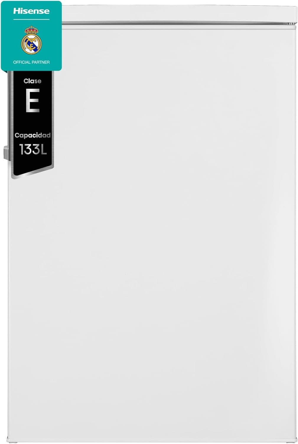 Hisense RL170D4BWE Frigorífico 1 porta de instalação livre, classe E, 133 L, altura 84,5 cm x largura 56 cm, branco, gavetas frutas e legumes, porta reversível, iluminação LED, puxador integrado