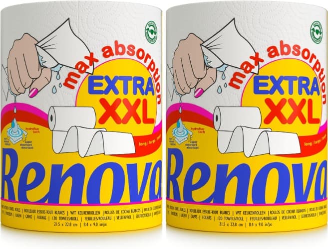 Renova - Maxiabsorption, rolos de cozinha XXL, tripla, branco - 1 rolo