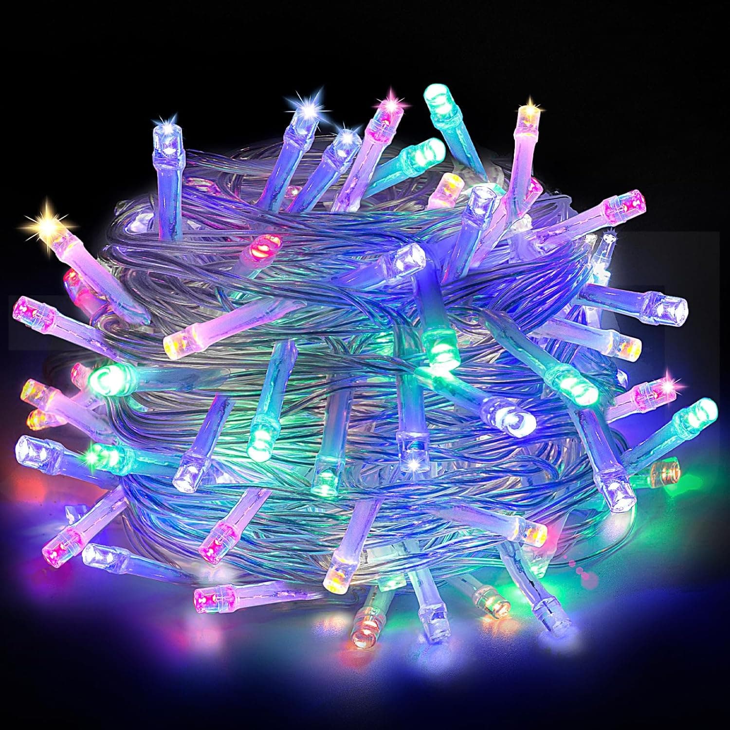 CNMTCCO Corrente de luzes, 5 m 50 LED, bateria exterior com temporizador de 6 horas, pequena corrente de luzes para interior, para o Natal casamento, quarto festa decoração de árvores (multicolorida)