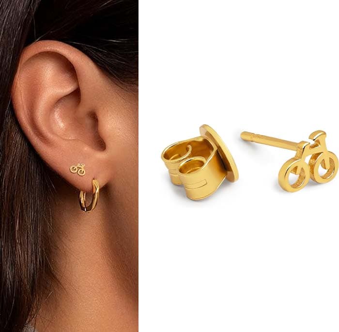 SINGULARU - Brincos soltos verão - brincos em prata de lei 925 com acabamento de casa de banho ouro 18 Kt - brincos soltos com motivos e fecho borboleta banhado a ouro de 18 kt - jóias para mulher