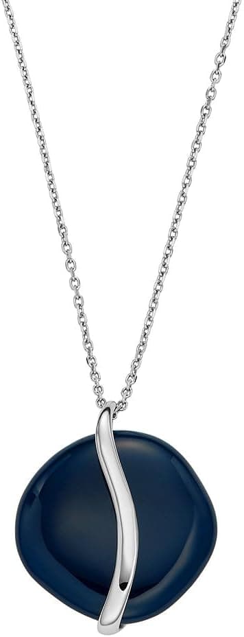 Skagen Colar com pingente para mulher Sofie de Sea Glass em cor azul com forma orgânica, SKJ1809040, Aço inoxidável, Sem Pedra Preciosa