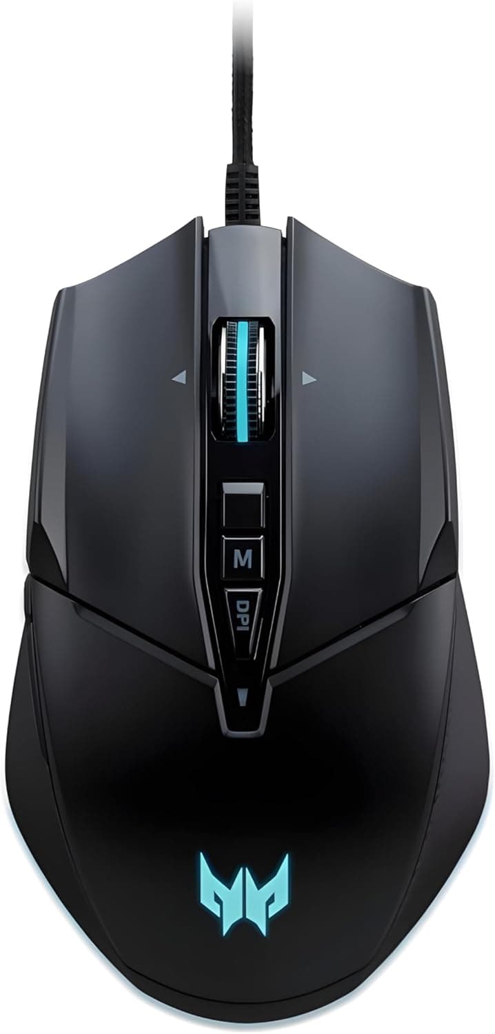 Acer Predator Cestus 335 Rato Gaming para videojogos, 19.000 DPI, USB, 400 IPS, 10 teclas programáveis, tempo de resposta de 0,5 ms, iluminação RGB