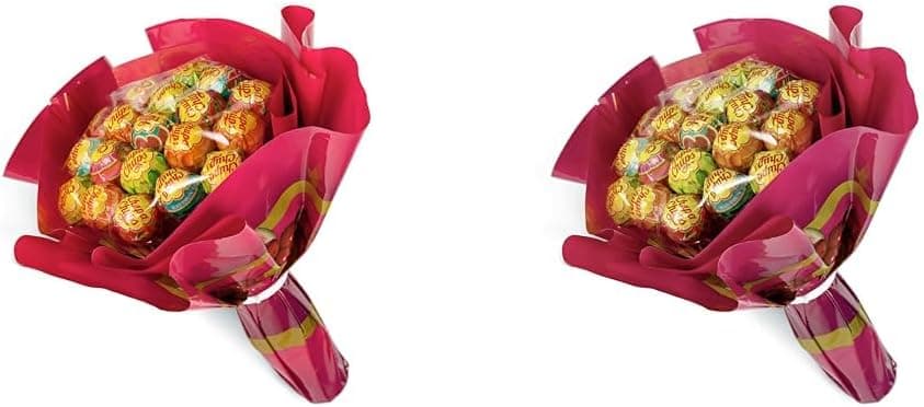 Chupa Chups Flower Bouquet, caramelo com vara original de sabores variados, 19 x 12 g (embalagem de 2)
