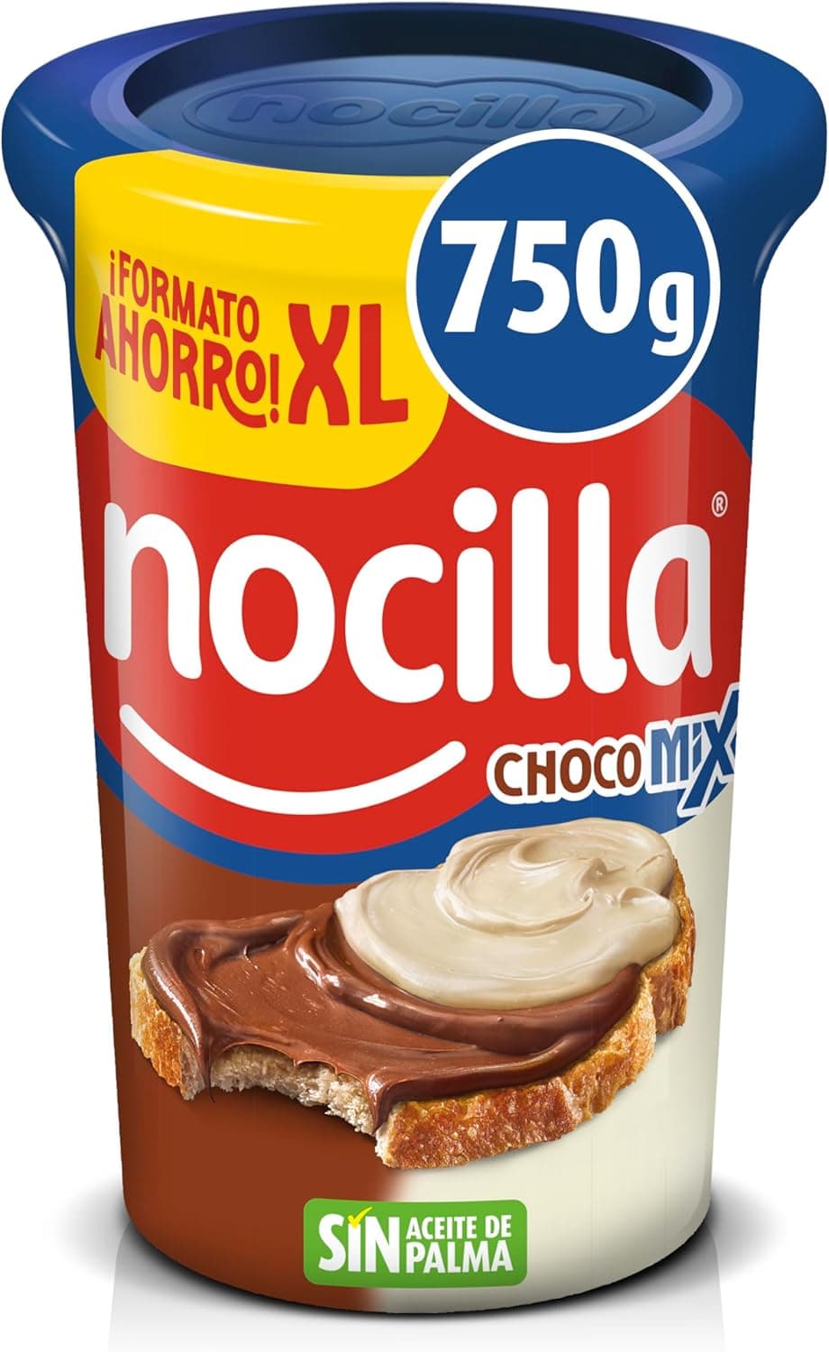 Nocilla, ChocoMix Creme duplo de cacau e leite com avelãs sem óleo de palma, frasco 750 g