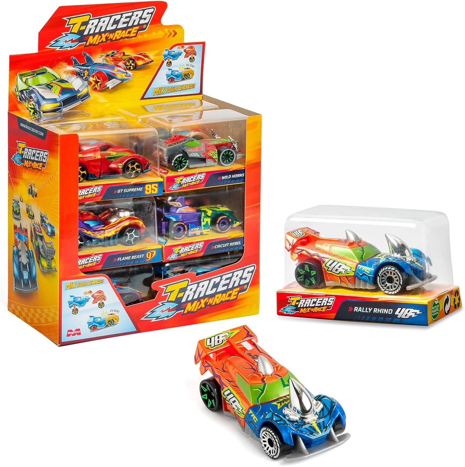 T-Racers Mix 'N Race | Coleção de 12 carros colecionáveis com peças intercambiáveis