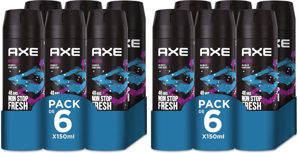 Axe Desodorante para homem Bodyspray Marine 150 ml - pacote de 6, a embalagem pode variar