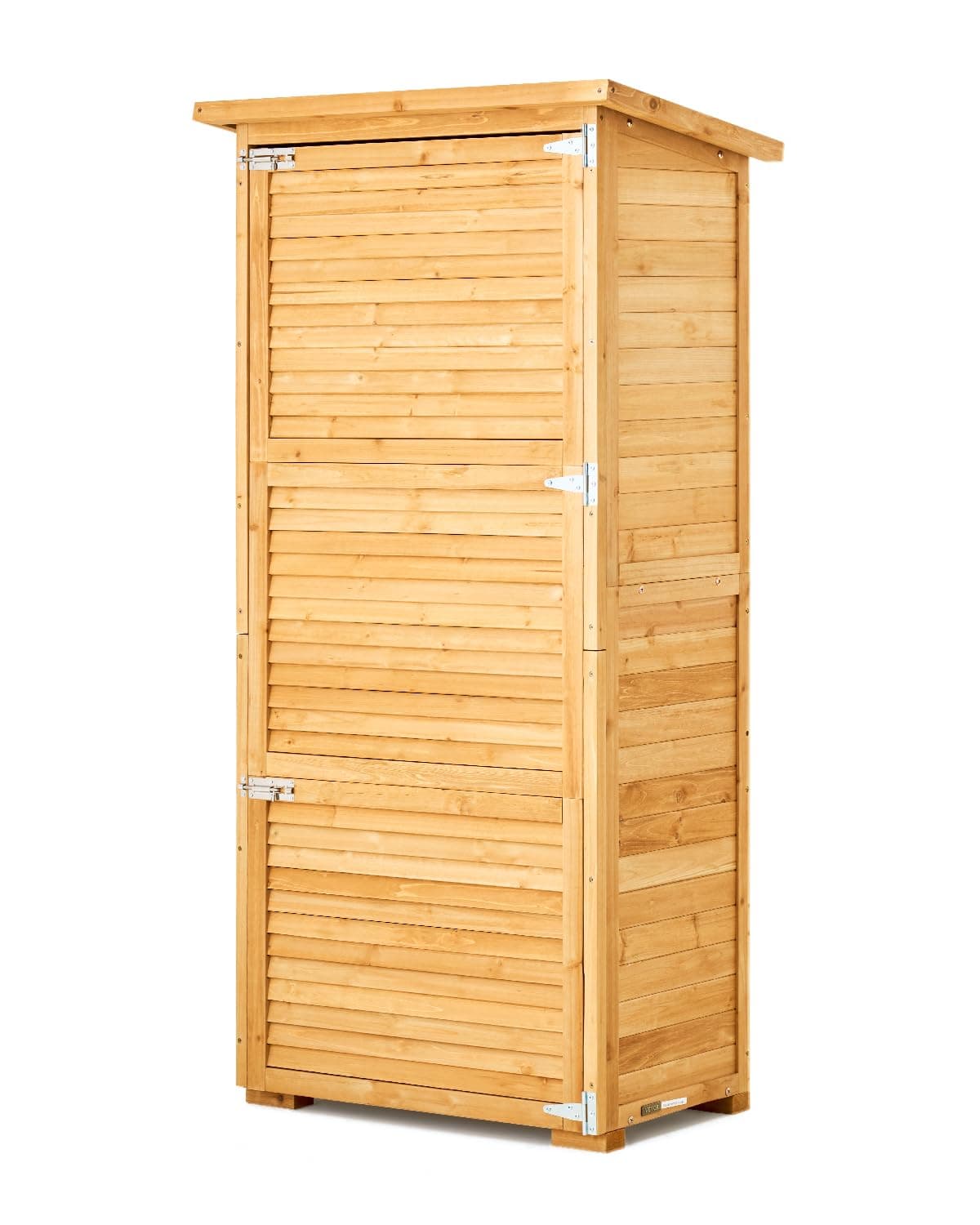 VEVOR Galpão de armazenamento para exteriores, 80 x 50 x 162 cm, cobertura de madeira para armazenamento com moldura de metal, armário de armazenamento impermeável para pátio, jardim, relva