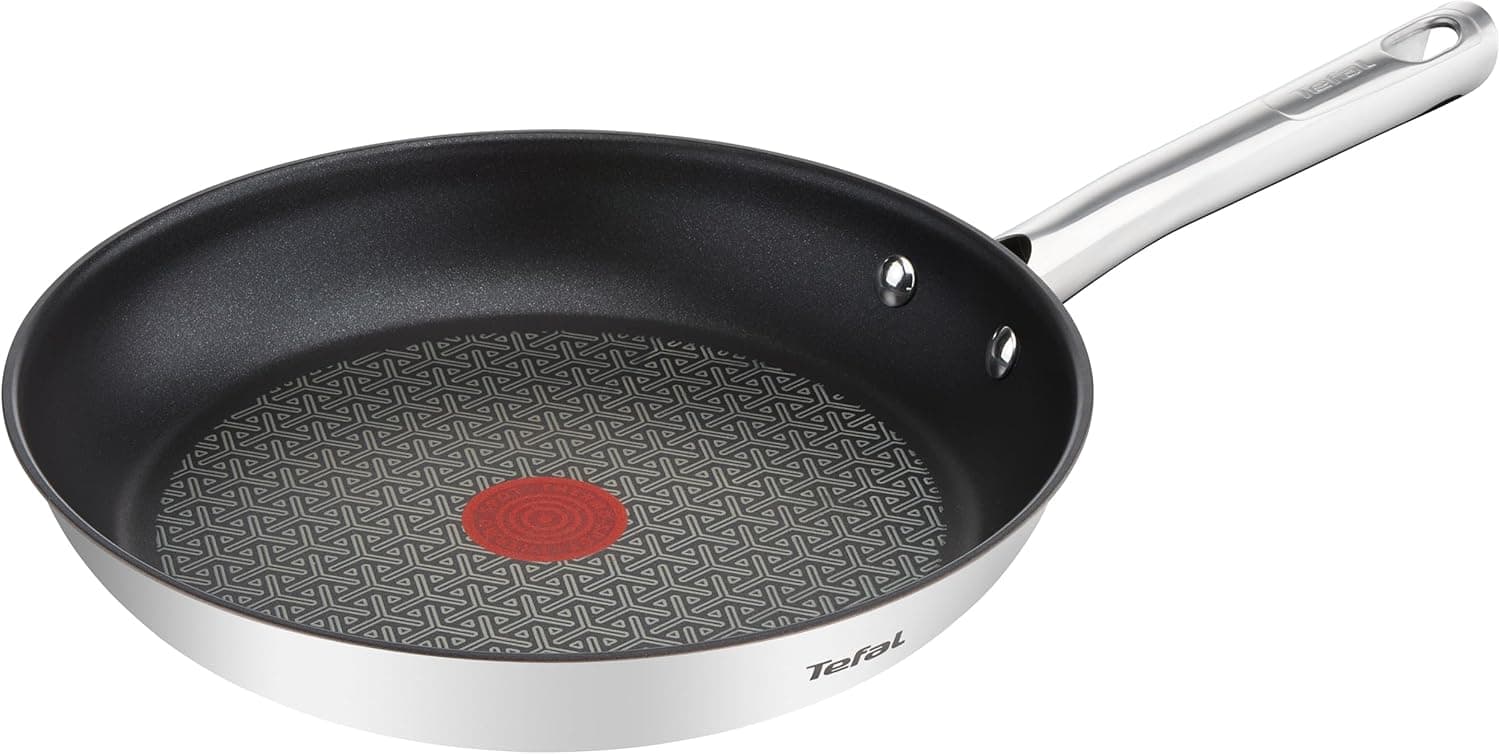Tefal Duetto | Frigideira de 24 cm antiaderente para indução em aço inoxidável