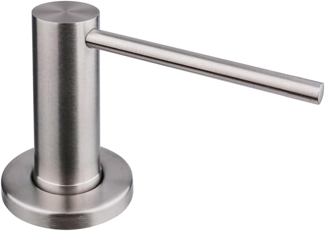 AIKE Dispensador de sabão de baixo bancada, para cozinha como para casa de banho, com bomba de aço inoxidável, garrafa de 500 ml, enchimento superior, escovado