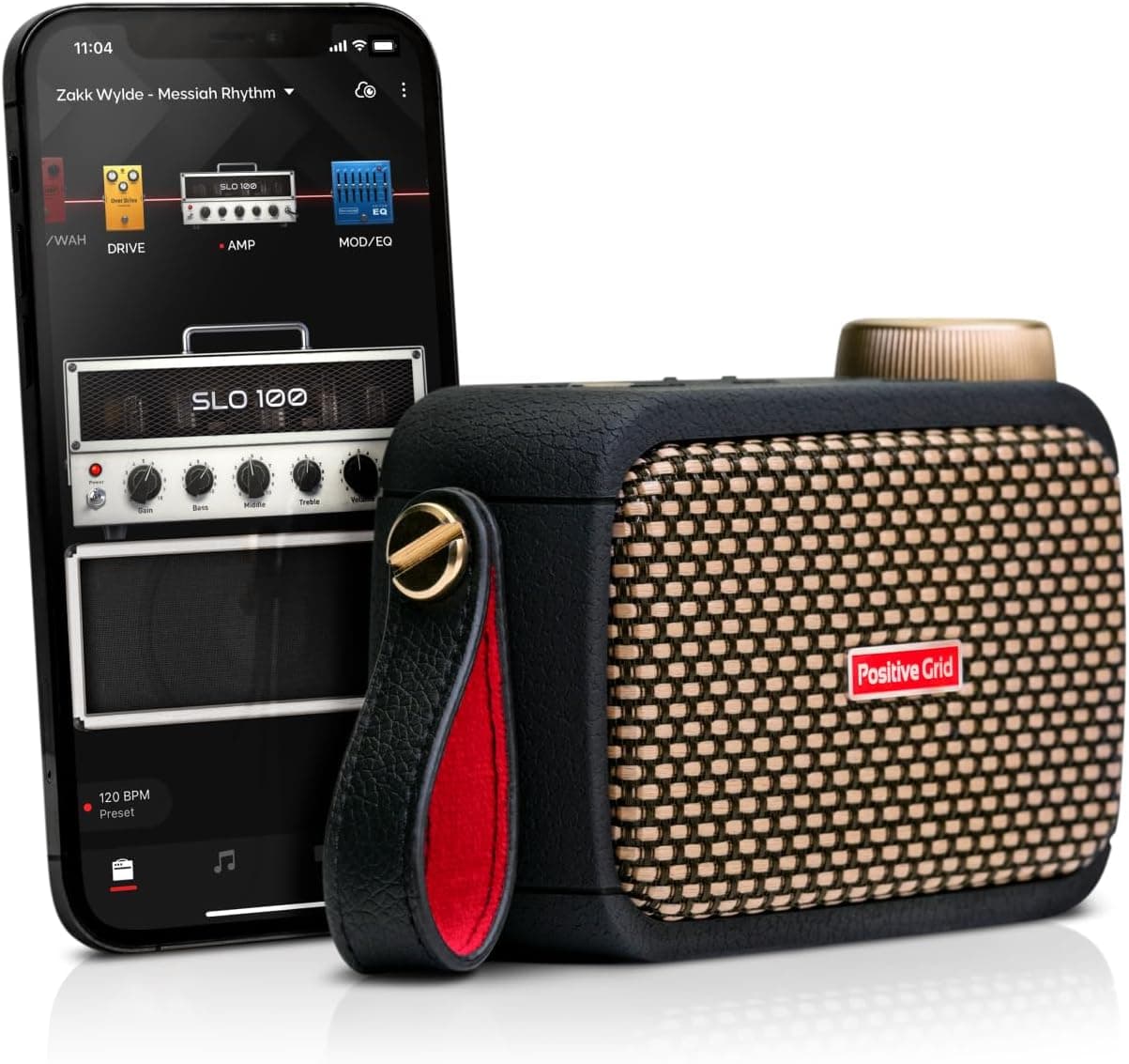 Positive Grid Spark GO, amplificador de guitarra inteligente ultraportátil de 5 W, amplificador de auriculares e altifalante Bluetooth, com aplicação inteligente, para guitarra elétrica, acústica 