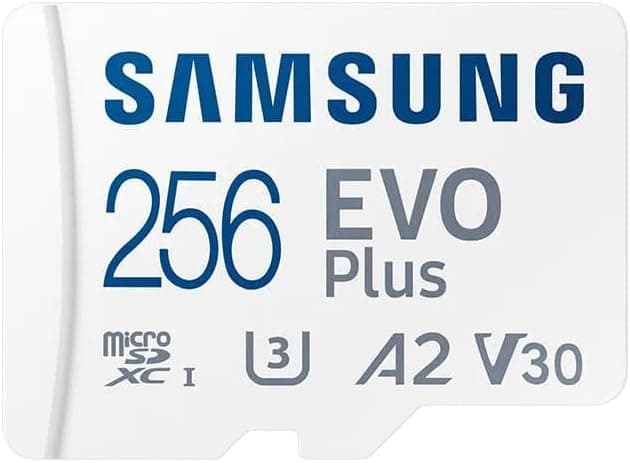 Cartão de memória micro SD com adaptador Samsung EVO Plus 2023 256 GB