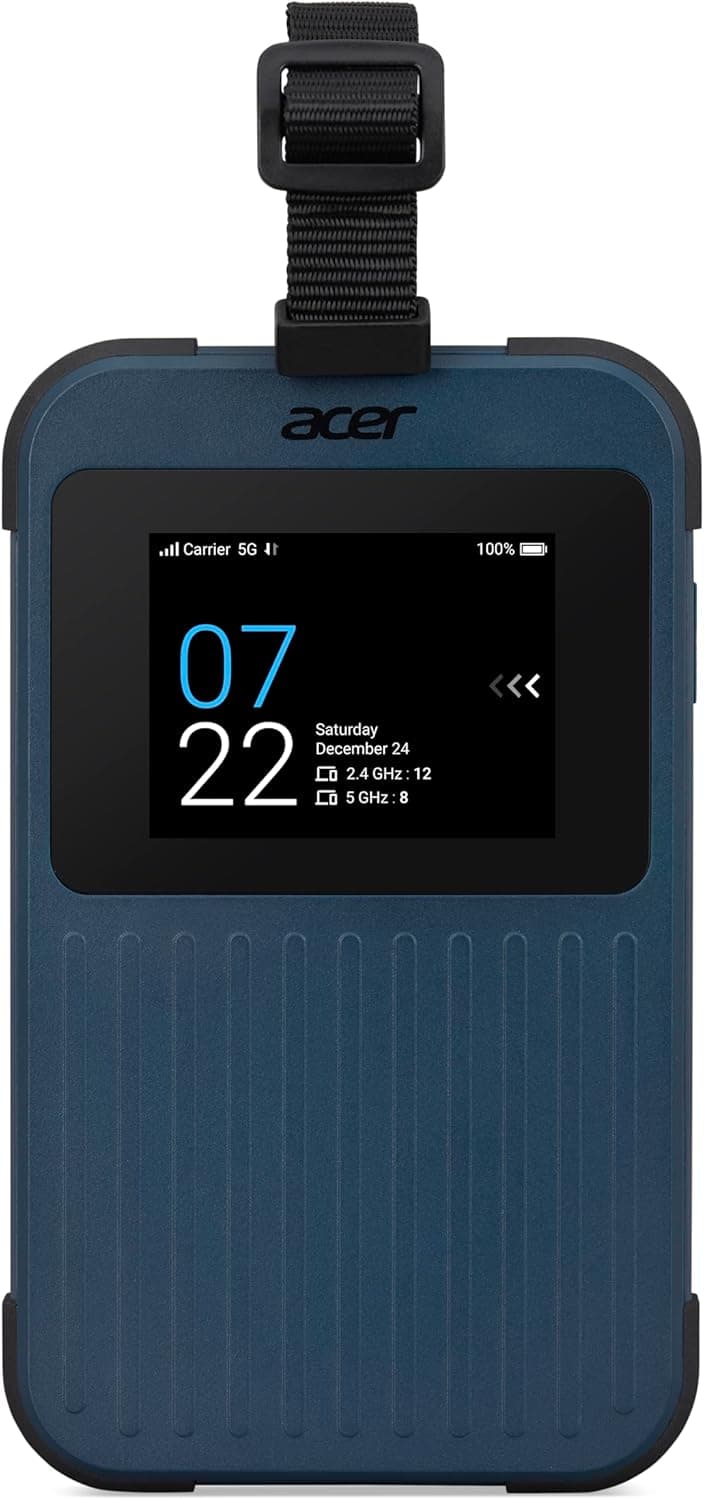 Acer Enduro Connect M3 Router Wi-FI 5G SIM/vSIM (processador Mediatek Cortex A78/A55, 2,4 GHz, Wi-Fi 6, 2,4 GHz/5 GHz, memória 3 GB LPDDR4X, 8 GB eMMC, USB 3.0 Tipo C), Rugerizado, cor azul
