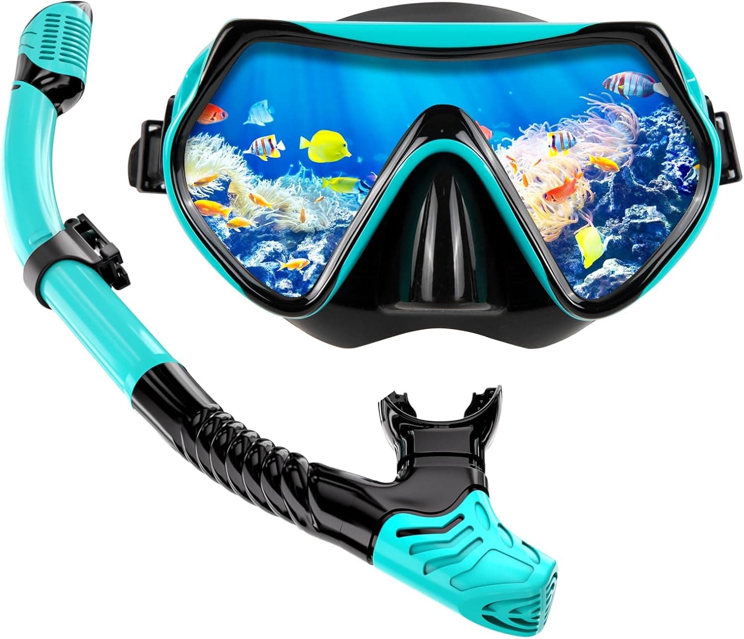 Óculos de mergulho profissional para adultos óculos snorkel adulto panorâmico de 180° vidro temperado máscara set de Snorkel Dry Top para homens mulheres