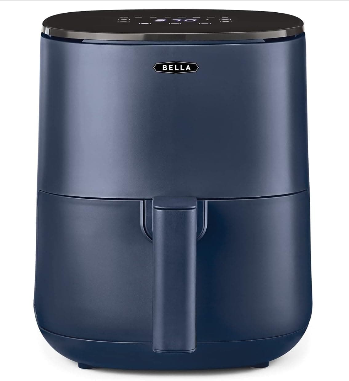 BELLA Frigideira de ar com ecrã tátil de 3 l, sem pré-aquecimento, frigideira anti-aderente e bandeja para elementos nítidos, cor azul mate