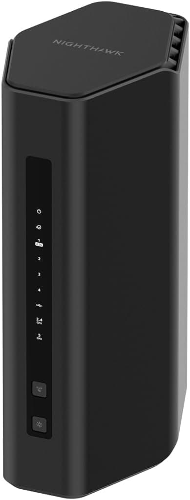 NETGEAR Router WiFi 7 Nighthawk triband (RS200), velocidade sem fios BE6500 (até 6,5 Gbps), cobertura de até 185 m² para 80 dispositivos, porta de internet de 2,5 G
