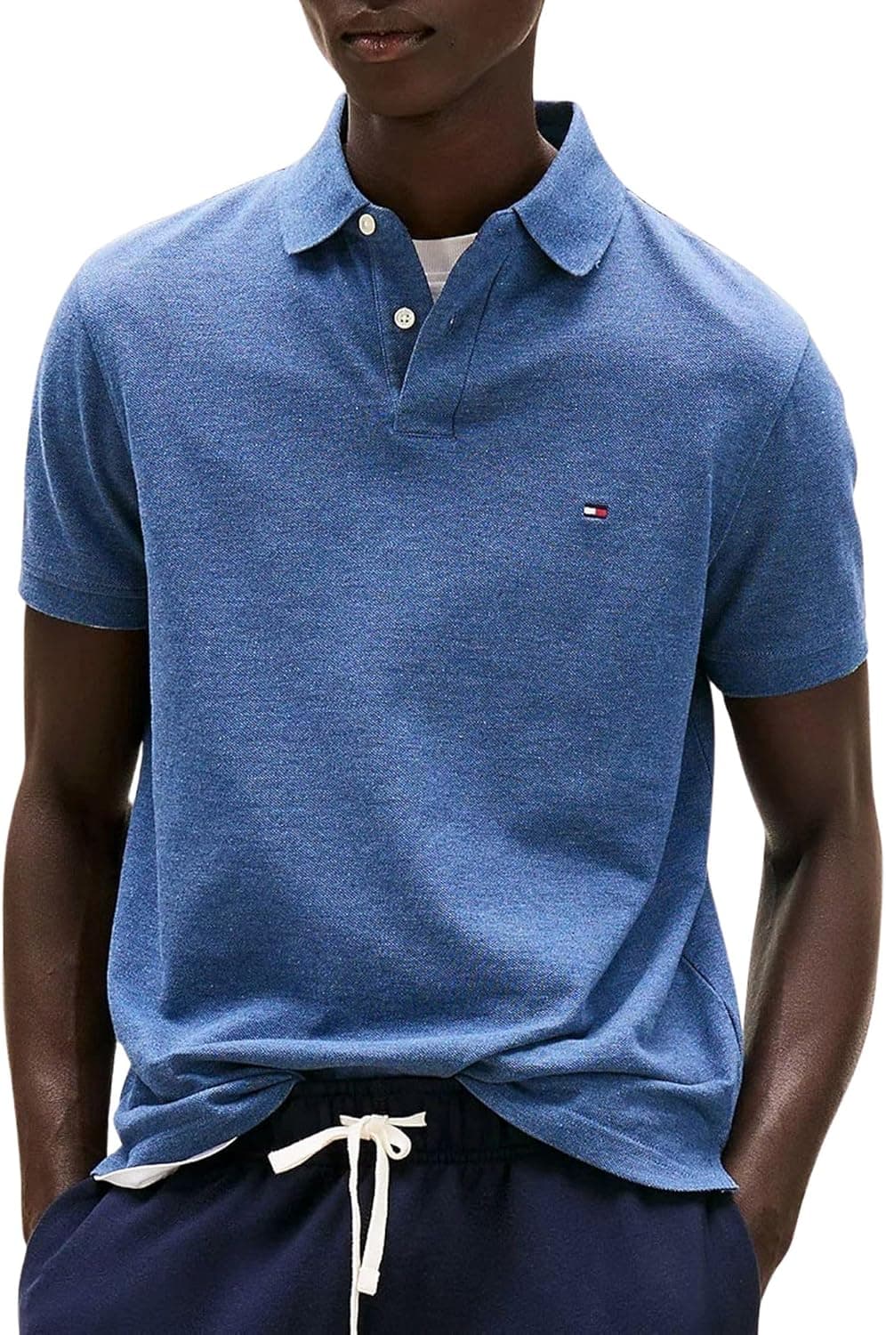Tommy Hilfiger Polo de manga curta para homem regular Fit com botões