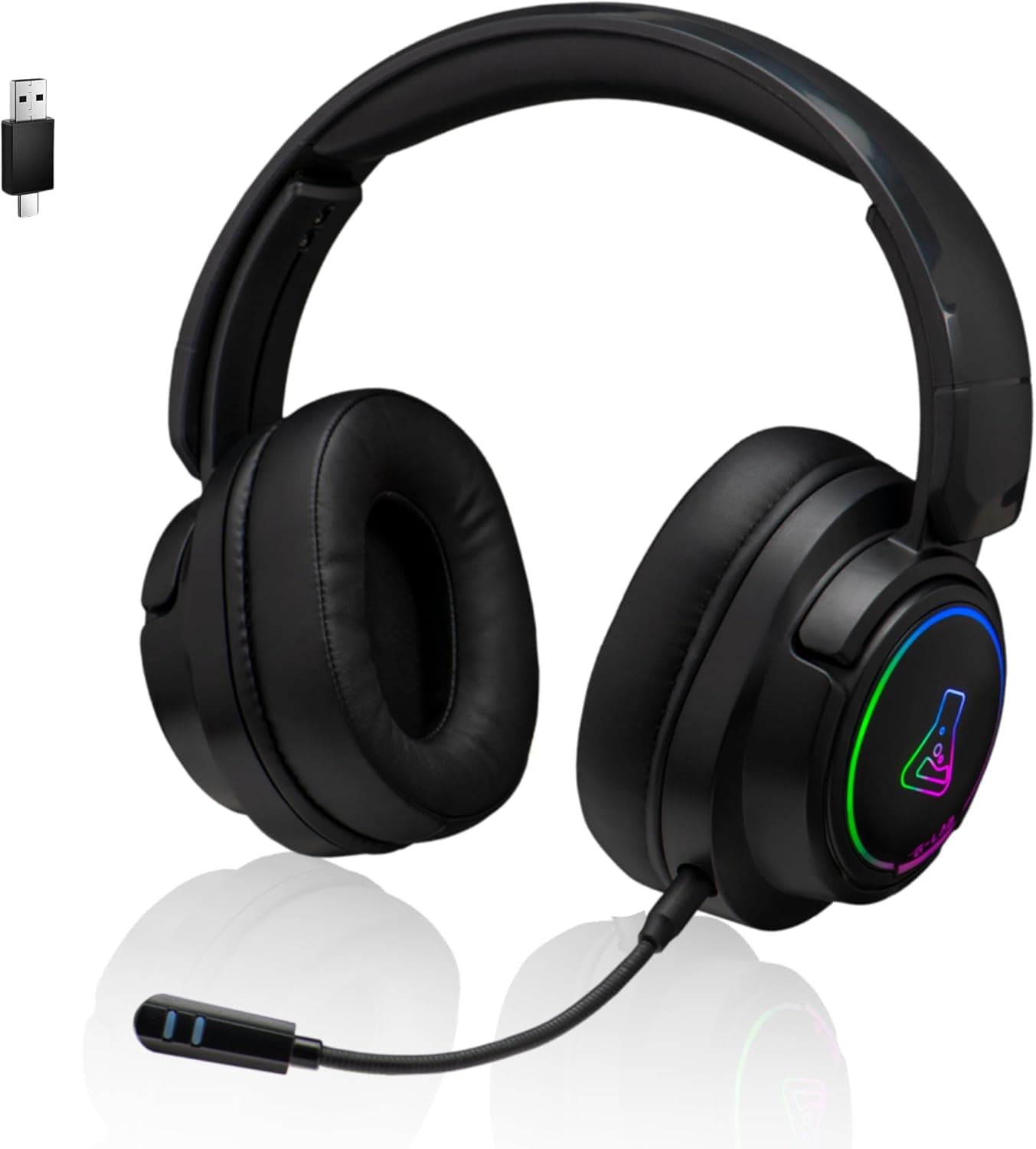 The G-Lab - Korp Iridium - Capacetes Gaming sem fios 2,4 GHz e Bluetooth, áudio, microfone removível, automonomia 45H, RGB - Capacetes PS5, PS4, Xbox, PC, Android, iOS – novo