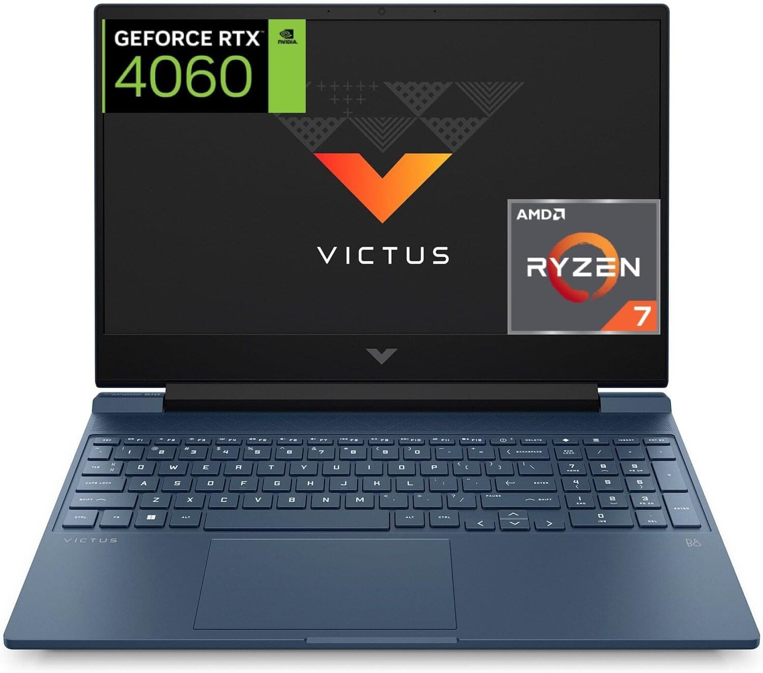 HP Victus 15-fb2004ns Computador portátil FHD de 15,6" (AMD Ryzen 7 8845HS, 16 GB RAM, 1 TB SSD, NVIDIA GeForce RTX 4060, sem sistema operativo) Blue, teclado QWERTY espanhol