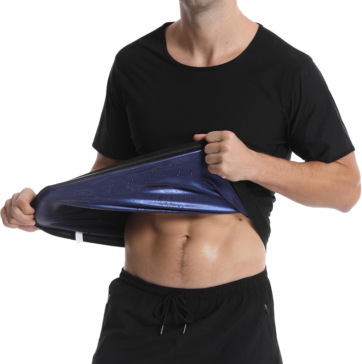 T-shirt desportiva adelgaçante para homem, para suar mais