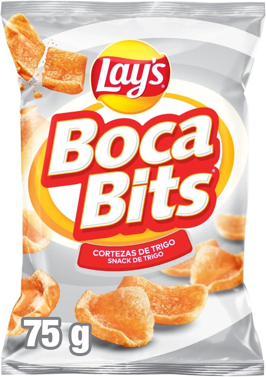 Lay's Bocabits, Snack de corteza de trigo con sabor a carne, Producto de Aperitivo, bolsa individual, 75gr