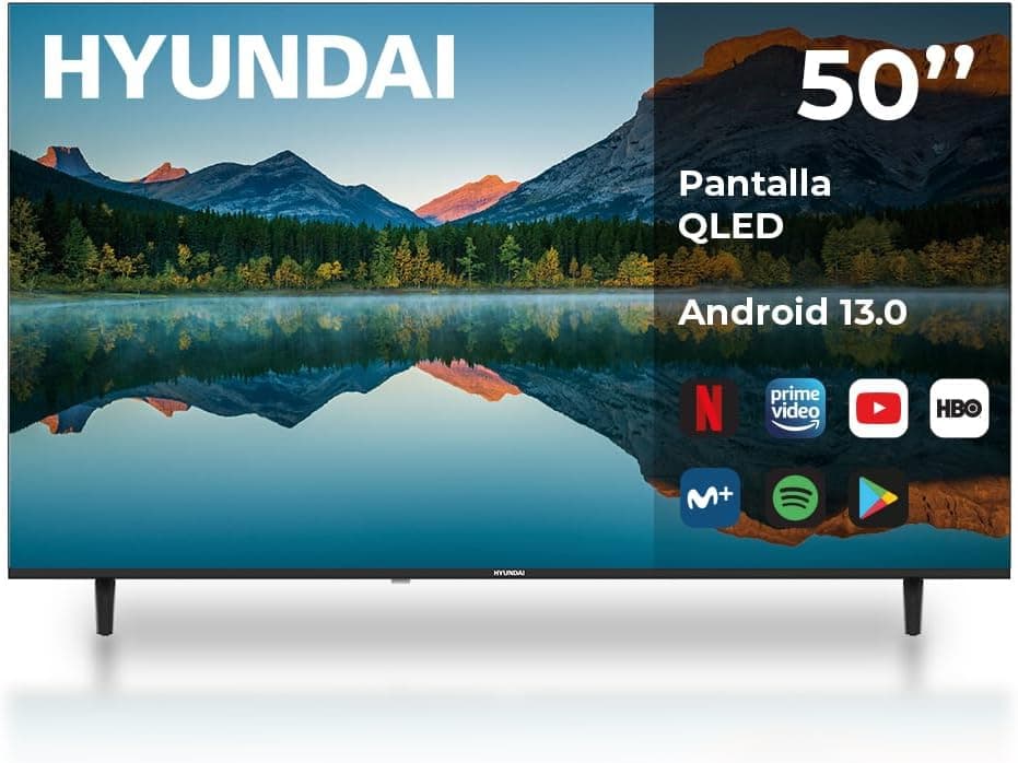 Hyundai HTV5000QUA | Smart TV QLED 50 polegadas 4K Ultra HD com Android 13 e controlo remoto
