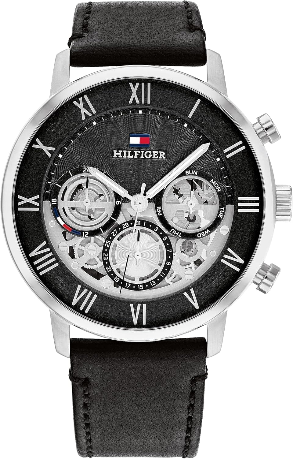 Relógio analógico de quartzo multifuncional Tommy Hilfiger para homens com pulseira de aço inoxidável prateado - 1710569