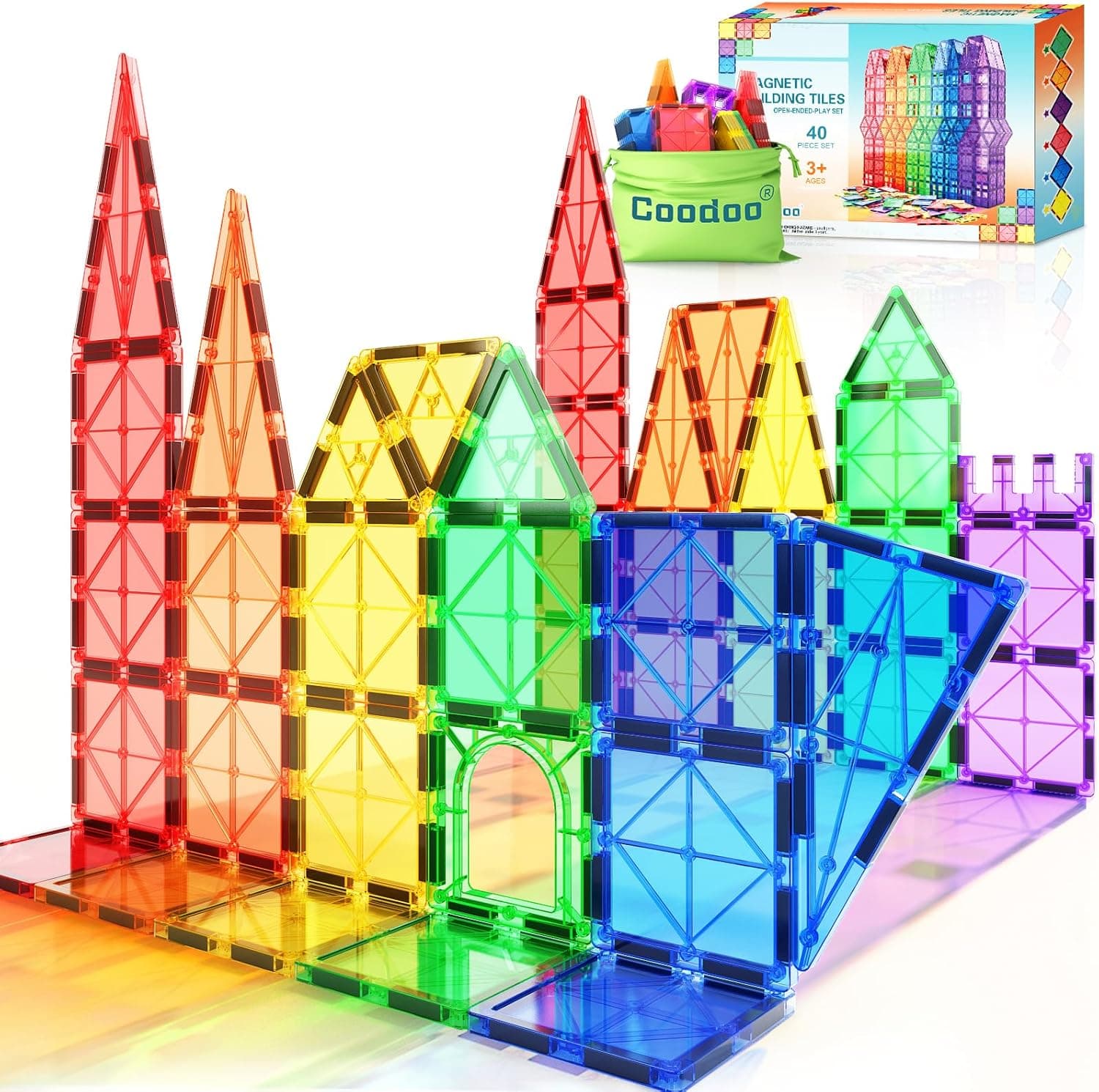 Telhas magnéticas para crianças, brinquedos magnéticos STEM para crianças, blocos magnéticos, brinquedos de construção, aprendizagem pré-escolar, brinquedos sensoriais Montessori para meninos