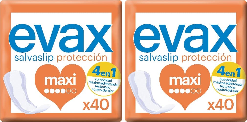 Evax Salvaslip Maxi, conjunto de 40, sistema sem odor, proteção e conforto x2