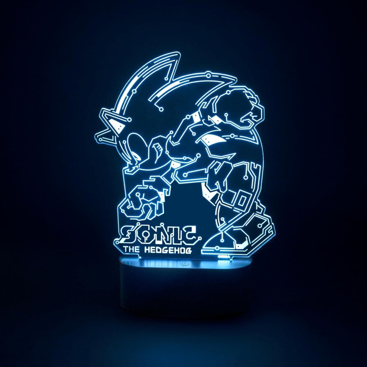 Candeeiro de secretária LED Sonic, 4 cores - Decoração gamer : Setup gaming - Presentes gamer : Sonic brinquedo | Candeeiro mesa de cabeceira 17 x 20 cm: Candeeiros de mesa de cabeceira - decoração