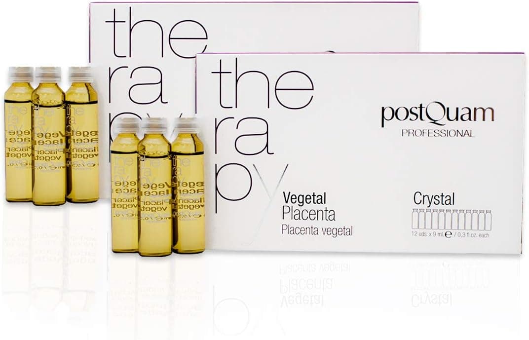 PostQuam - Pacote de bolhas de placenta vegetal para o cabelo | Estimula a circulação e evita a queda do cabelo - 24 ampolas de 9 ml, unissexo