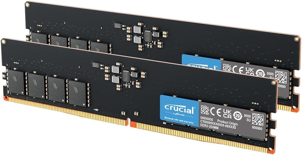 Crucial RAM Kit de 32 GB (2 x 16 GB) DDR5 5200 MHz (ou 4800 MHz) memória de secretária CT2K16G52C42U5