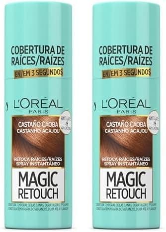 L'OREAL PARIS Magic Retouch Spray Retoca raízes e canas castanho mogno de 75 ml (embalagem de 2)