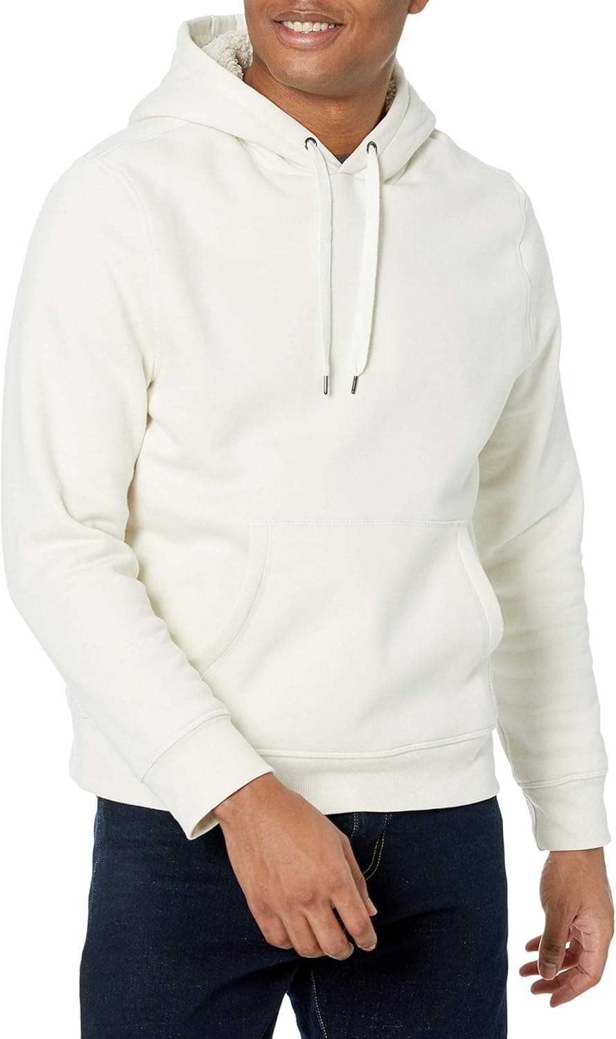 Amazon Essentials Sherpa Lined Pullover Camisola com capuz para homem