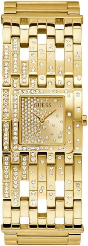 Guess Women's 22mm Watch - Gold Tone Bracelet Champagne Dial Gold Tone Case