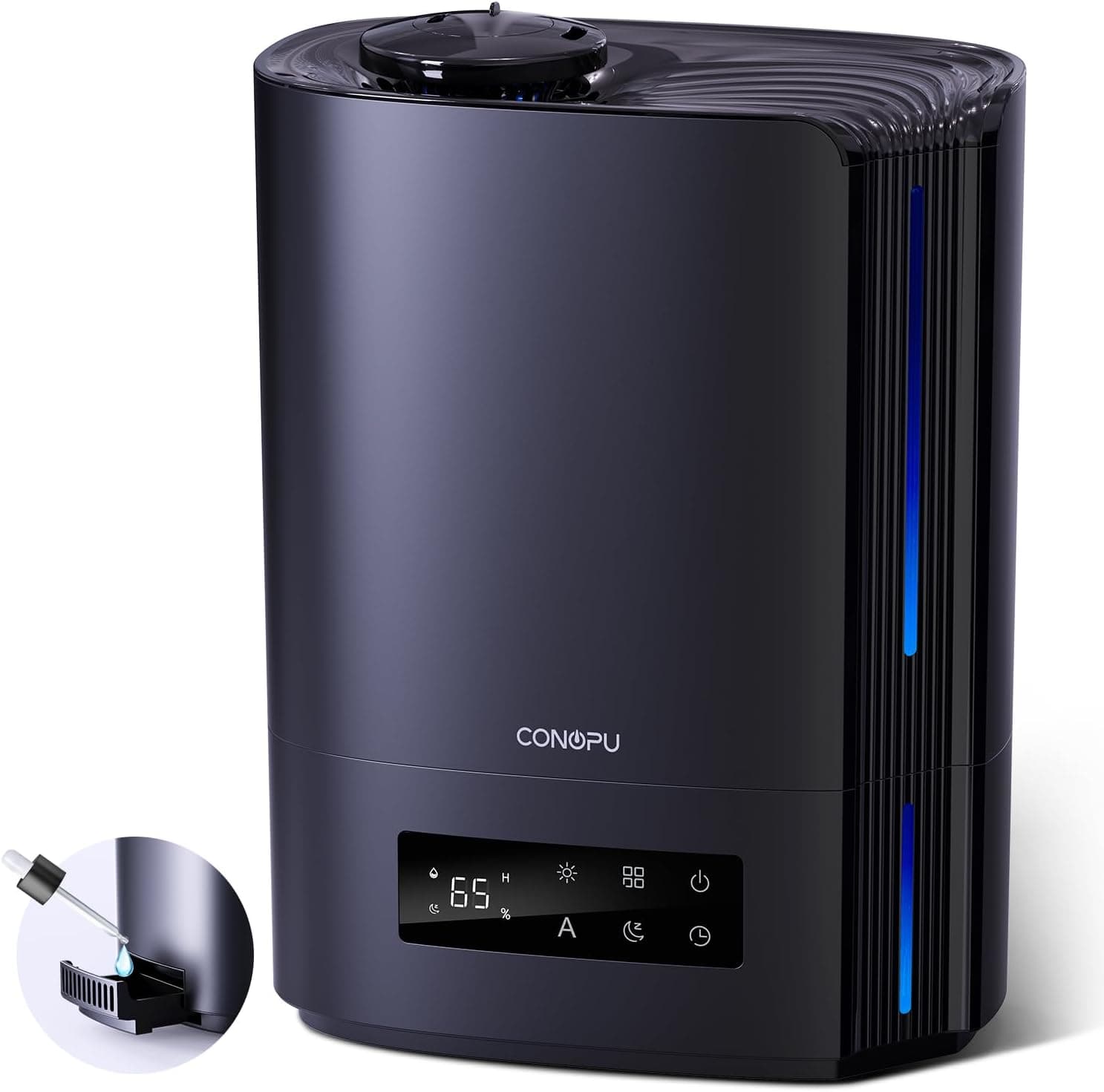 CONOPU Humidificador de ar ultra-sónico 6 L, humidificador silencioso de óleos essenciais com três modos e temperatura constante, humidificador para bebés com vários modos de humidade