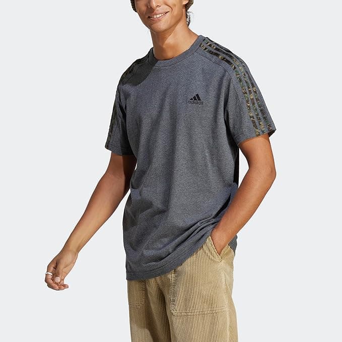 adidas Essentials Single Jersey 3-Stripes T-shirt de manga curta para homem