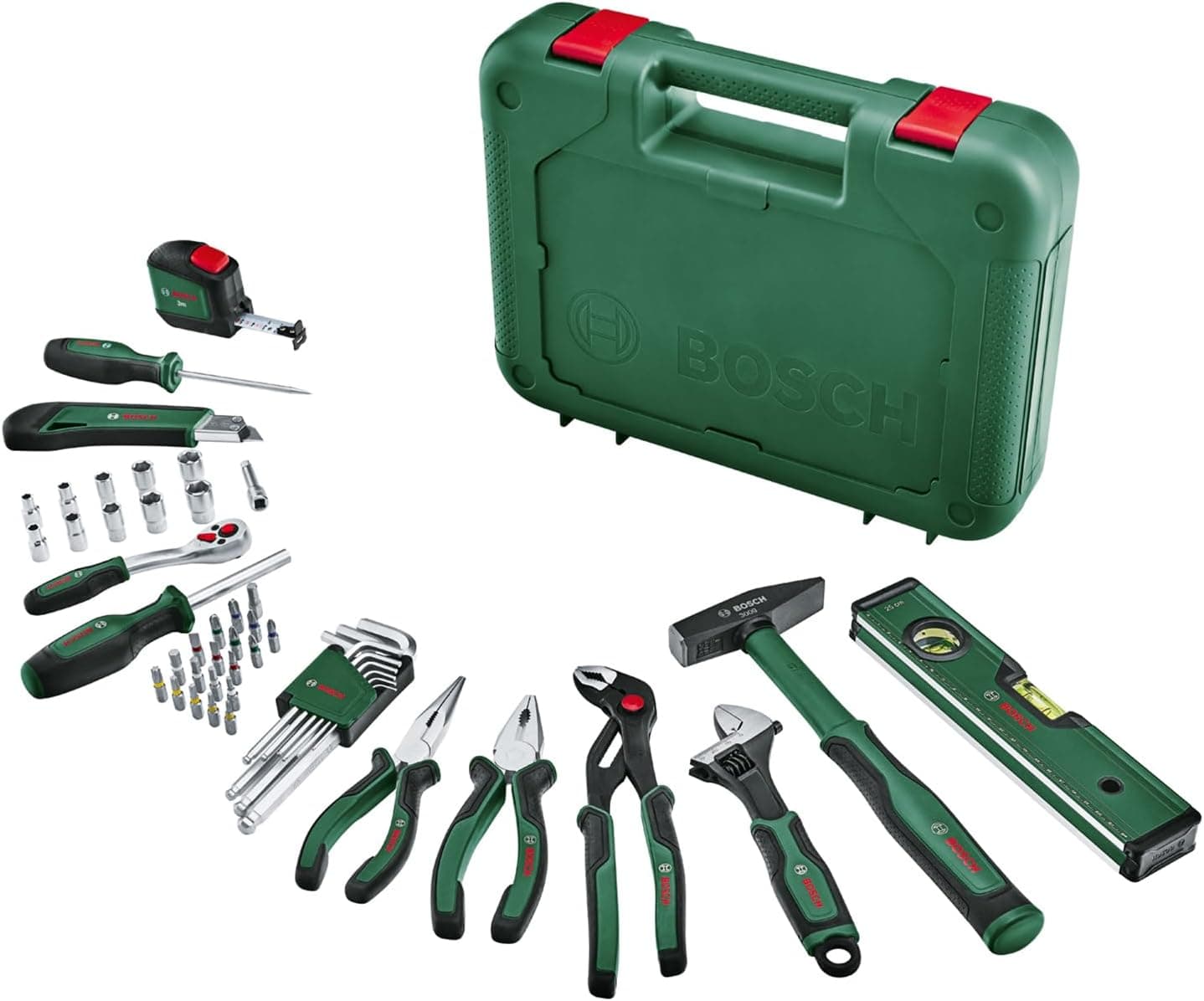 Bosch Advanced | Conjunto de 52 ferramentas manuais para bricolage com design ergonómico