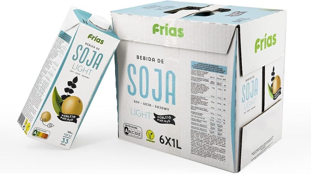 Frias Soja Light | Bebida vegetal rica em cálcio e proteínas, vegan, sem lactose nem glúten, pack de 6x1 L