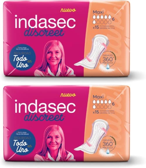 Indasec Discreet Maxi, 15 unidades x 2