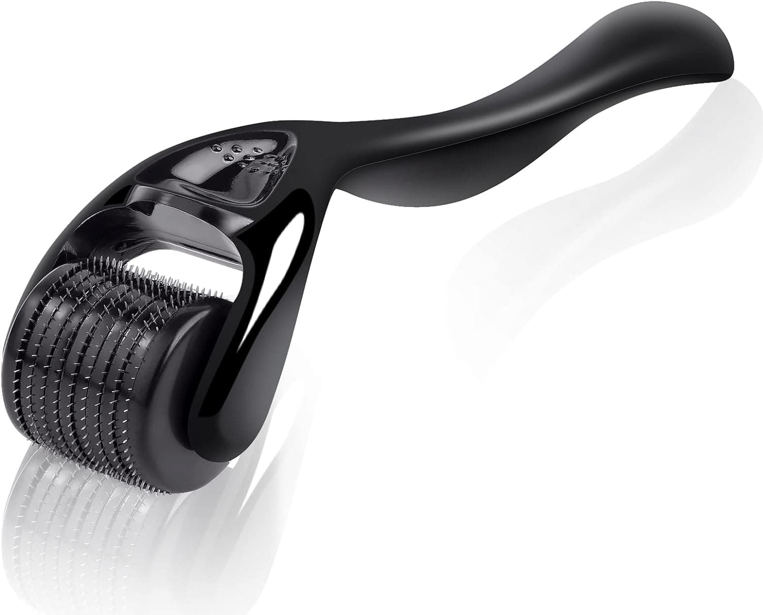 URAQT Dermaroller Microagulhas, 0,75 mm rolo Derma para rosto e corpo, rolos faciais de titânio micro-agulhas, ferramentas de higiene para anti-idade, eliminação de cicatrizes acne, ouro contrativo