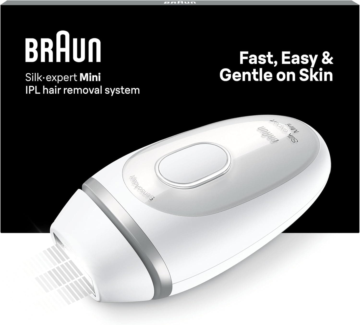 Braun Luz de pulso Silk-Expert mini removedor IPL, redução de pêlos em casa, tamanho compacto, alternativa à remoção a laser, fácil, segura e eficiente, branco/prateado, PL1100