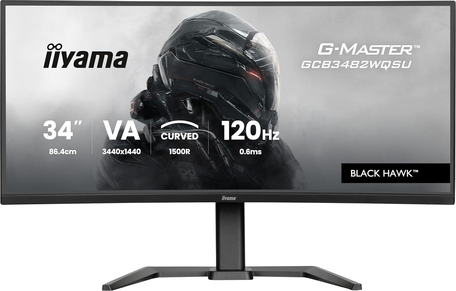 iiyama Monitor de secretária, GCB3482WQSU-B1, 34 polegadas, VA, 3440 x 1440/120Hz, 2H1DP, HAS