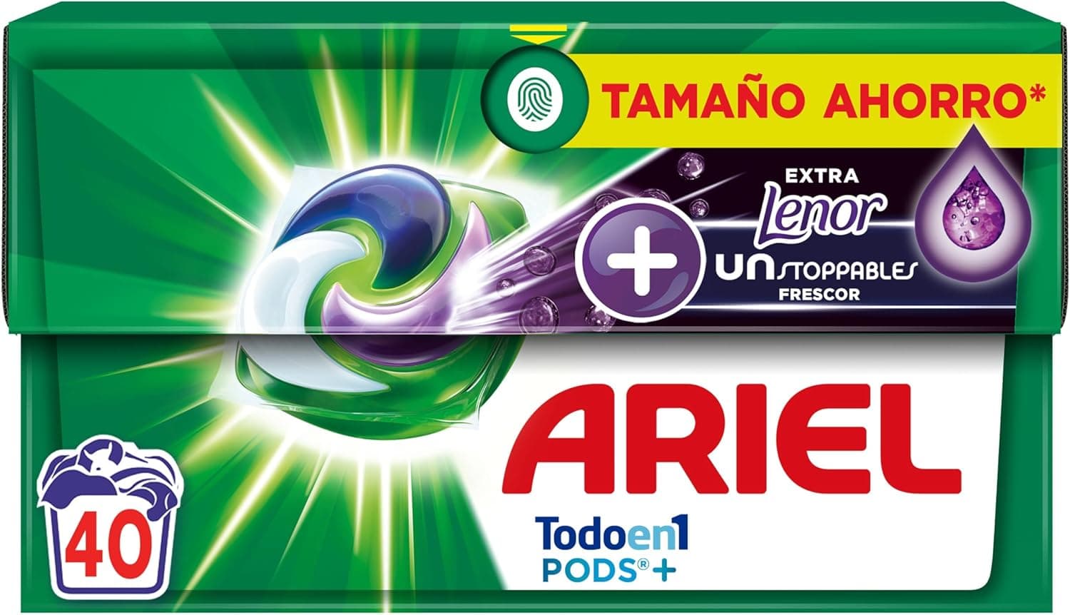ARIEL PODS Tudo em 1 detergente máquina de lavar líquido em cápsulas/comprimidos, 40 lavagens, sabão com um toque de Lenor, extra de frescura, limpeza profunda