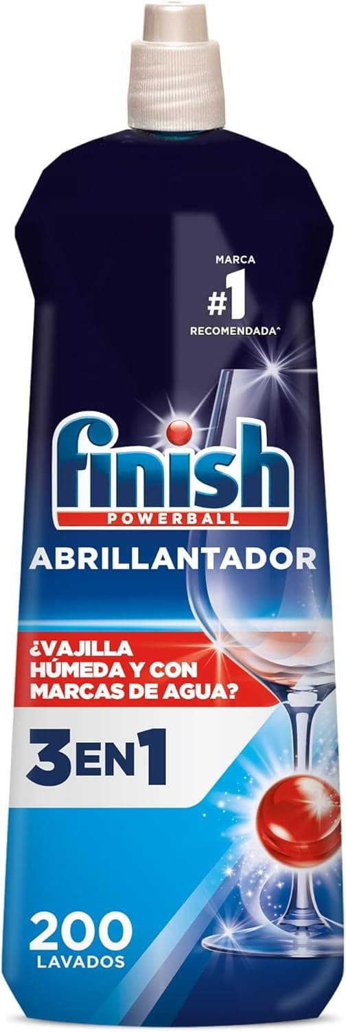 Finish Finish Gel Abrillantador | Gel para máquina de lavar loiça com acabamento seco e brilhante, 200 lavagens, 800 ml