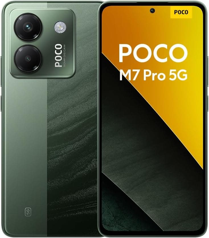 Xiaomi POCO M7 Pro 5G Smartphone de 12 + 256 GB, câmara de 50 MP Sony com OIS, ecrã AMOLED de 6,67" de 120 Hz, carregamento turbo de 45 W, carregador não incluído, verde